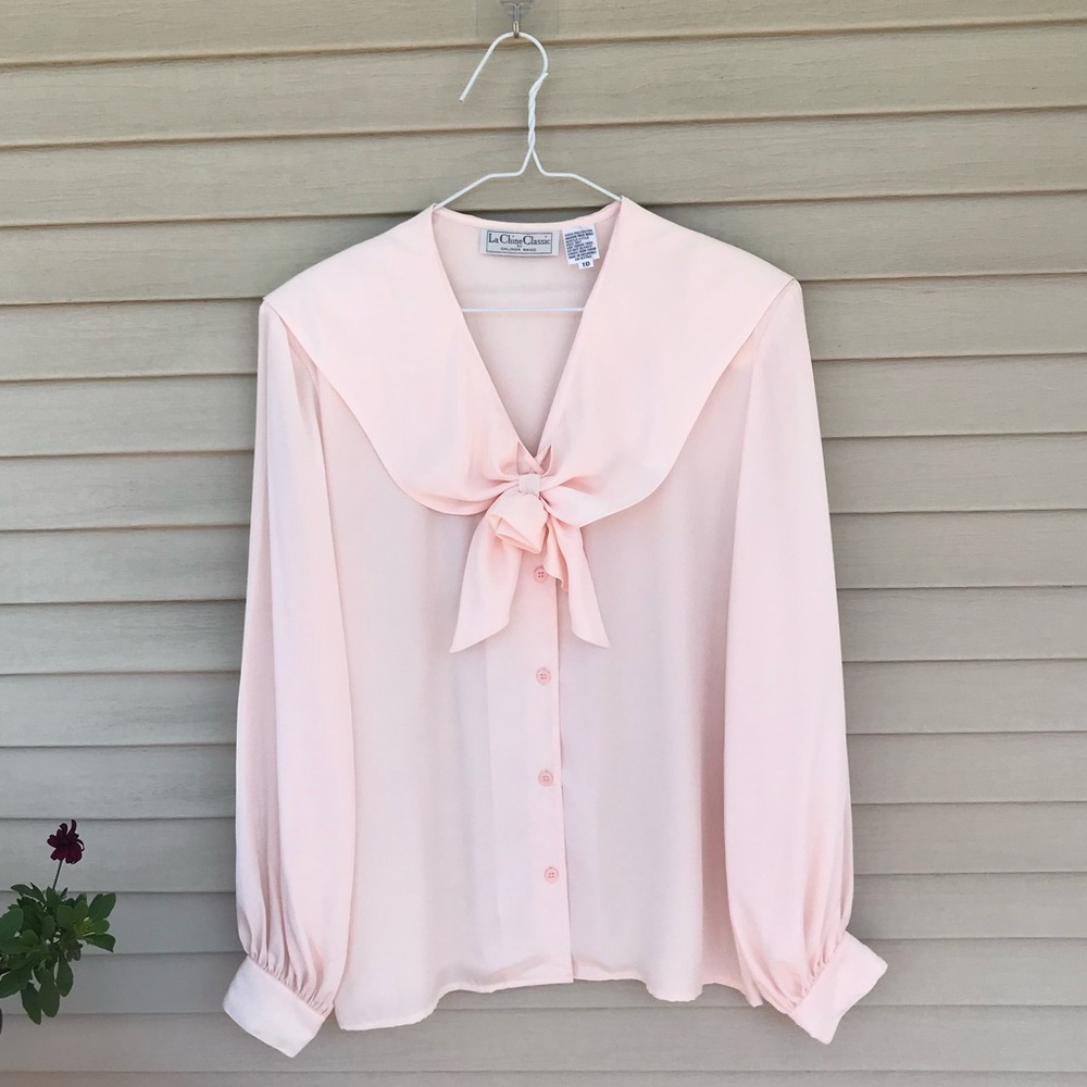 Vintage La Chine Classic by Galinda Wang Pink Blouse  Size 10